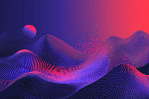 Waves and moon in abstract, a Photo by Beautiful things