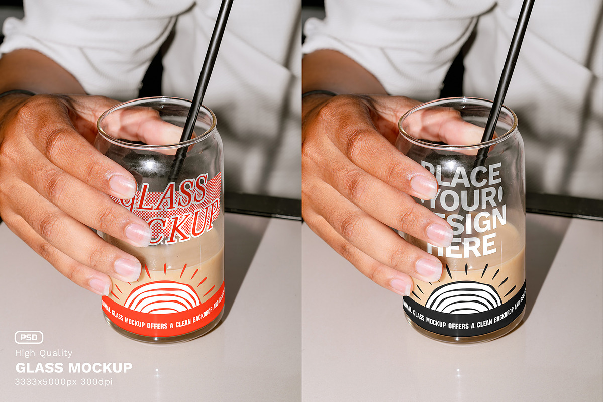 La Cafe Glass Mockup - VOL 1, a Product Mockup by Simetrica Labs