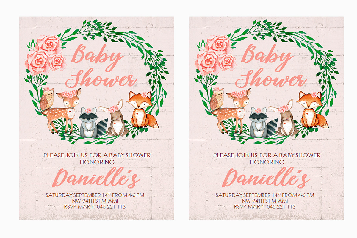 Woodland Animals Baby Shower, an Invitation Template by mpcprintables (Photo 2 of 3)