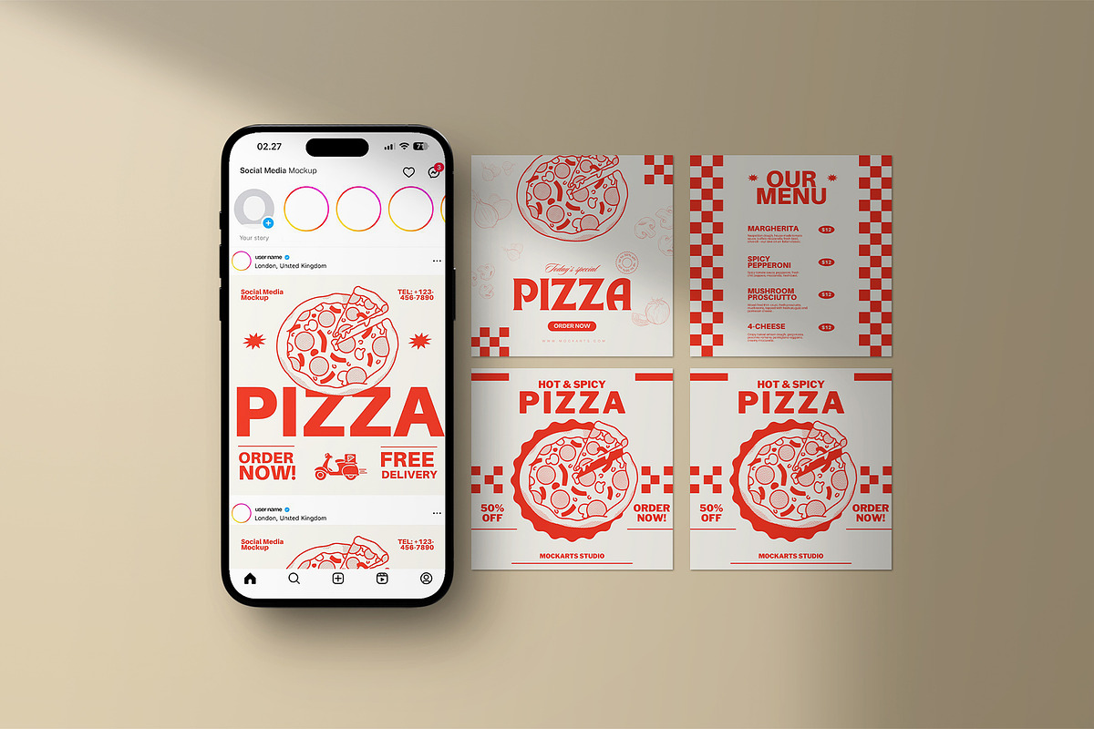 Instagram Mockup With Phone, a Product Mockup by mockarts