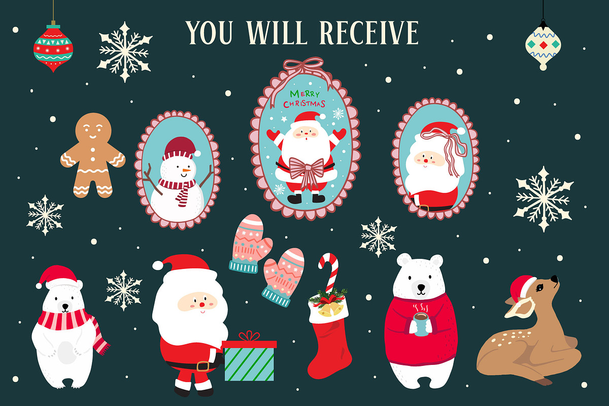 Merry christmas frame for kid design, a Decorative Illustration by Piixypeach (Photo 2 of 9)