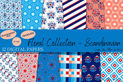 FLORAL SCANDINAVIAN SEAMLESS PATTERN, a Pattern Graphic by Une Affaire de Filles (Thumbnail 1 of 3)