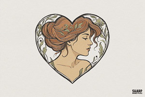 Elegant Lady Heart PNG, Botanical, an Illustration by SharpMarketplace