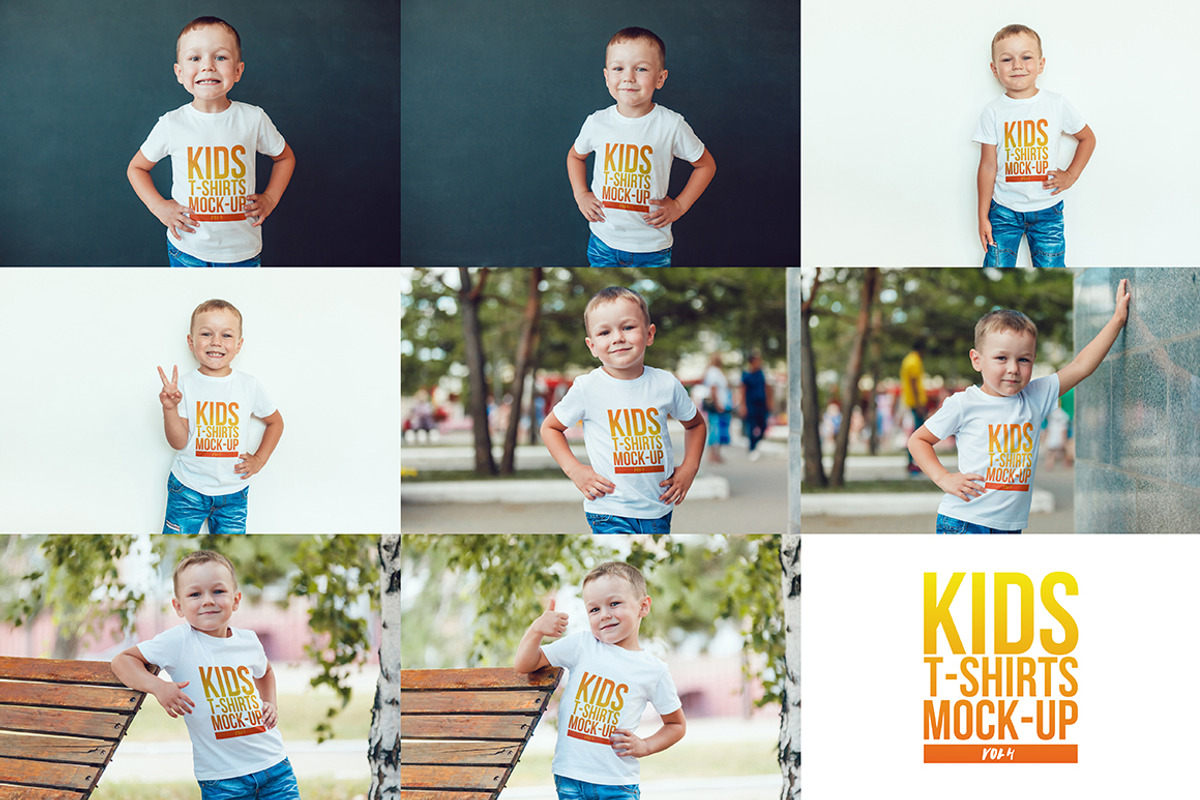 Kids T-Shirt Mock-Up's Mega Bundle, a Shirt Mockup by Freeman Studio (Photo 9 of 12)
