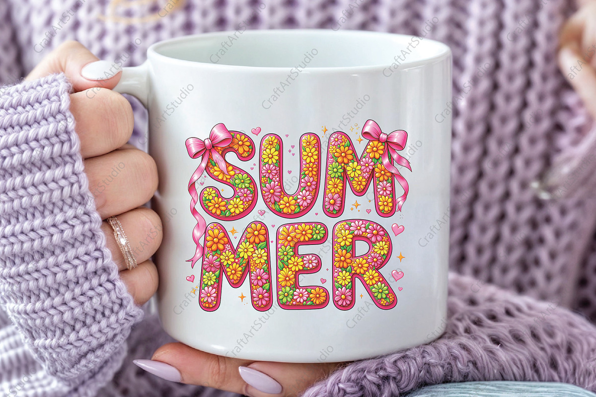 Floral Summer Coquette Summer Bow, an Illustration by CraftArtStudio (Photo 3 of 4)