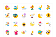 Moon Cartoon Stickers Set, an Emoji Icon by Vectors Market (Thumbnail 5 of 6)