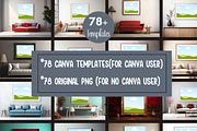 Horizontal Wall Art Canva Mockups, a Merchandise Mockup by LA Design (Thumbnail 2 of 10)