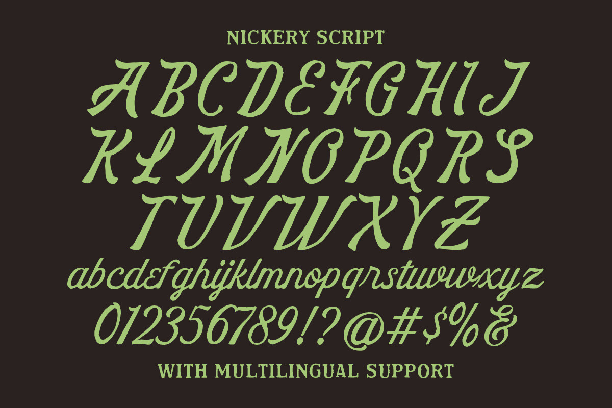 Nickery Organic Font Trio, a Script Font by Letterhend Studio (Photo 8 of 9)