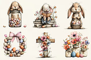 Whimsical Easter Clipart, an Illustration by DreamCafeArt (Thumbnail 3 of 6)