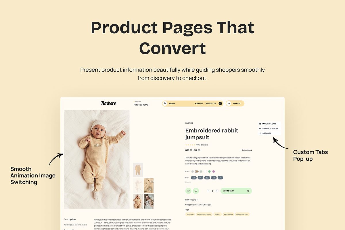 Timbero WP eCommerce Theme Elementor, a WordPress Template by Siksmart (Photo 3 of 4)