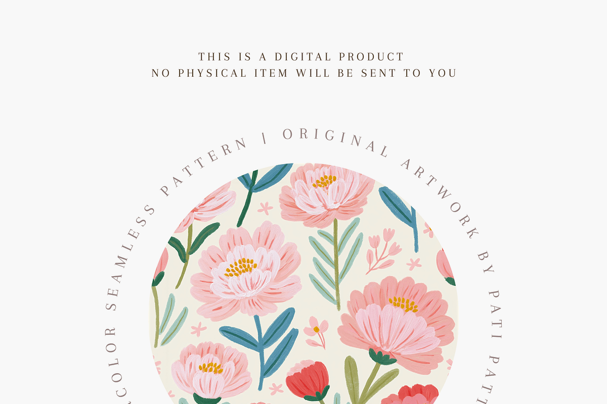 Blush Peony Seamless Floral Pattern, a Pattern Graphic by Pati Charm Studio