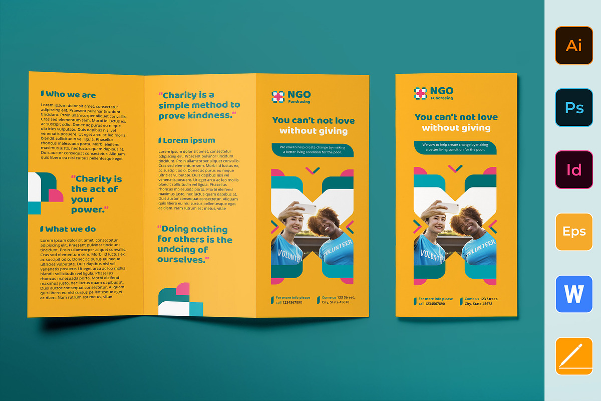 NGO Brochure Trifold, a Brochure Template by TemplatesNow! (Photo 1 of 3)
