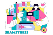 10 Seamstress Vector Illustration, a Person Illustration by denayunebgt (Thumbnail 4 of 4)