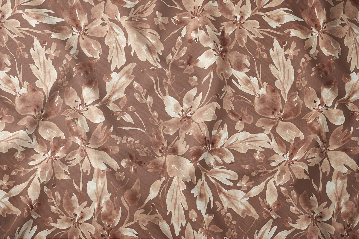 Mocha Mousse Floral pattern, a Pattern Graphic by SirenaArt (Photo 16 of 16)