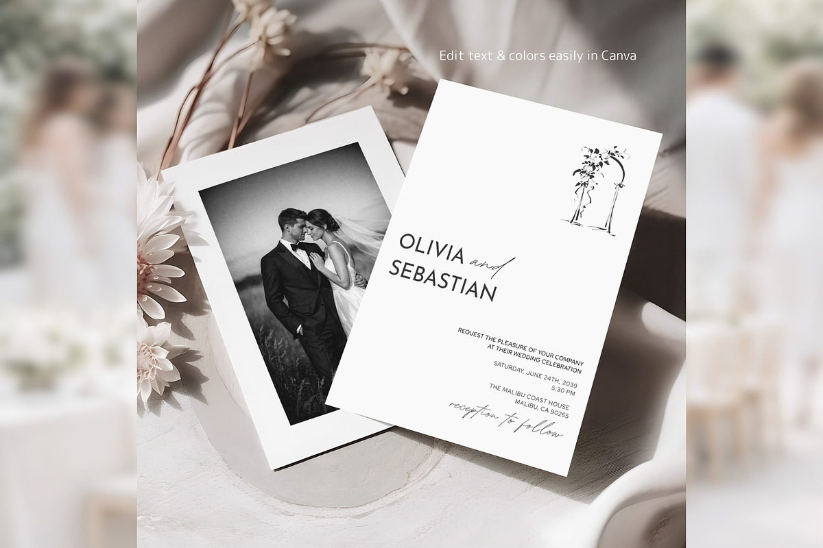 Botanical Invitation Canva bd011, an Invitation Template by TyphoonStudio (Photo 7 of 10)
