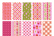 Love and flowers. Seamless patterns, a Pattern Graphic by venimo (Thumbnail 11 of 12)