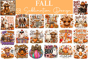 Fall Sublimation Design, a Seasonal Illustration by DreamCafeArt