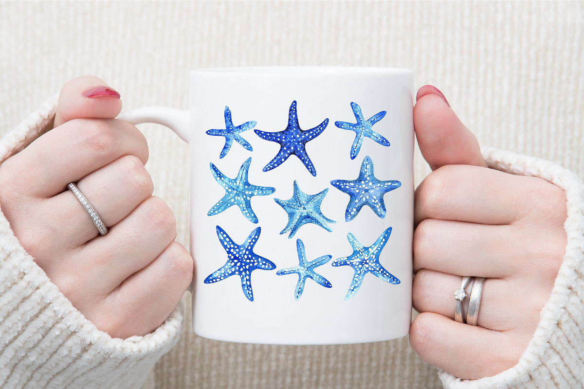 Watercolor Starfish Nautical Clipart, an Illustration by Sublimation Artist (Photo 5 of 6)