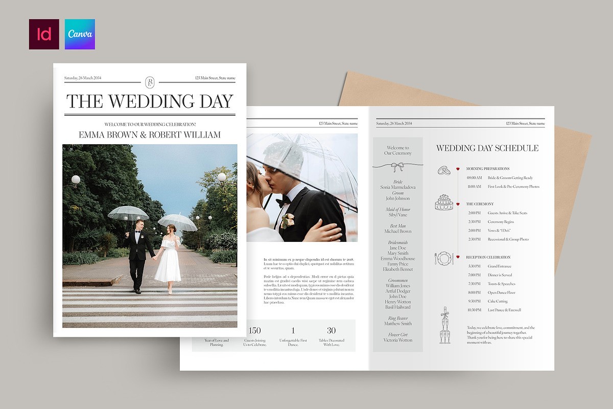 Wedding Day Program Template, a Brochure Template by BrandPacks (Photo 1 of 5)