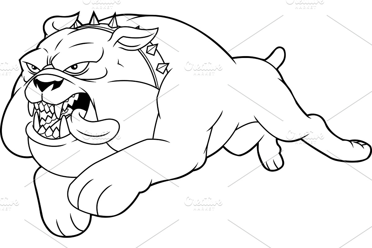 Angry Bulldog Cartoon Character, an Illustration by HitToon