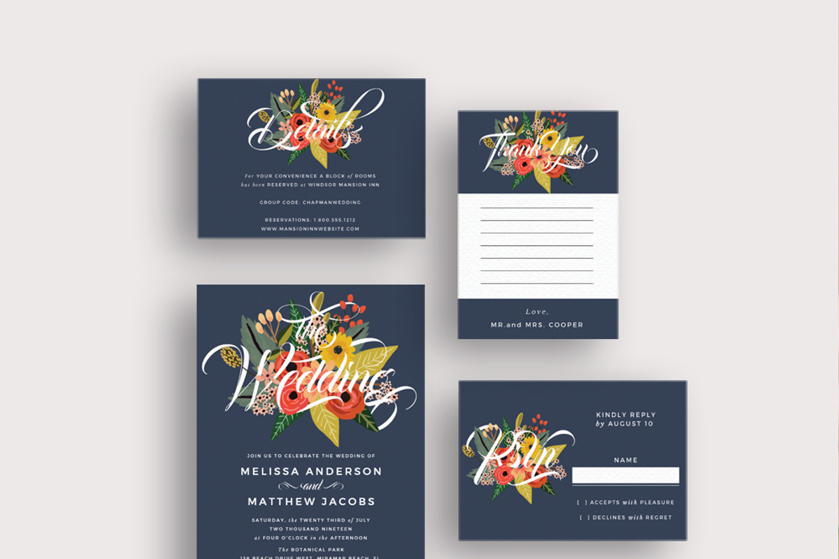 In Between the Blooms on Blue, an Invitation Template by Inkpower (Photo 2 of 7)