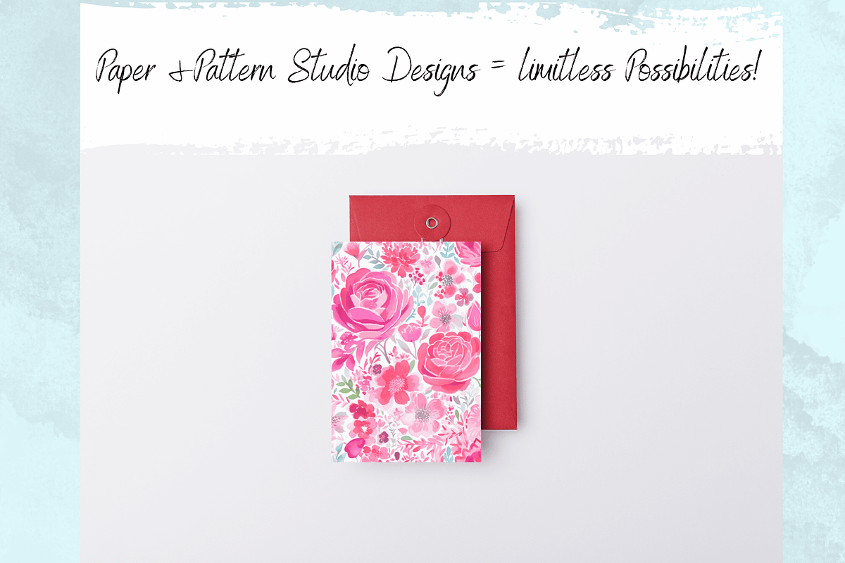 Preppy Red Flowers Digital Paper, a Background Graphic by Paper & Pattern Studio (Photo 5 of 9)