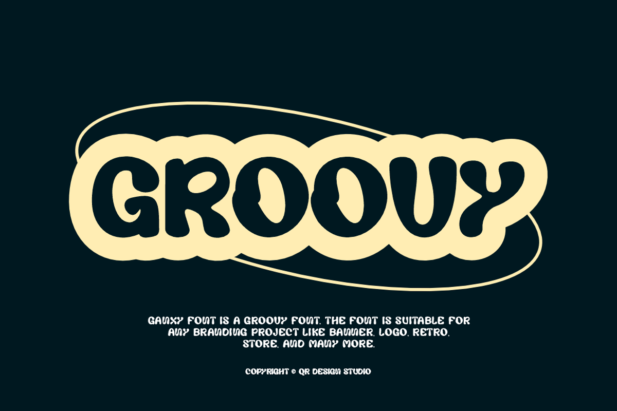 Ganxy - Retro Display Font, a Sans Serif Font by QR Design Studio (Photo 2 of 12)