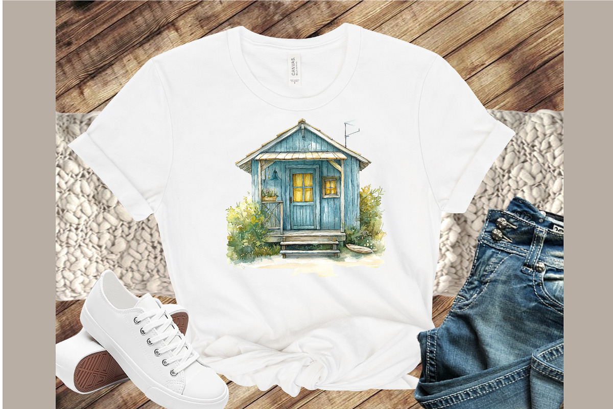 Summer Seaside Cottage Clipart, an Illustration by Sublimation Artist (Photo 4 of 6)