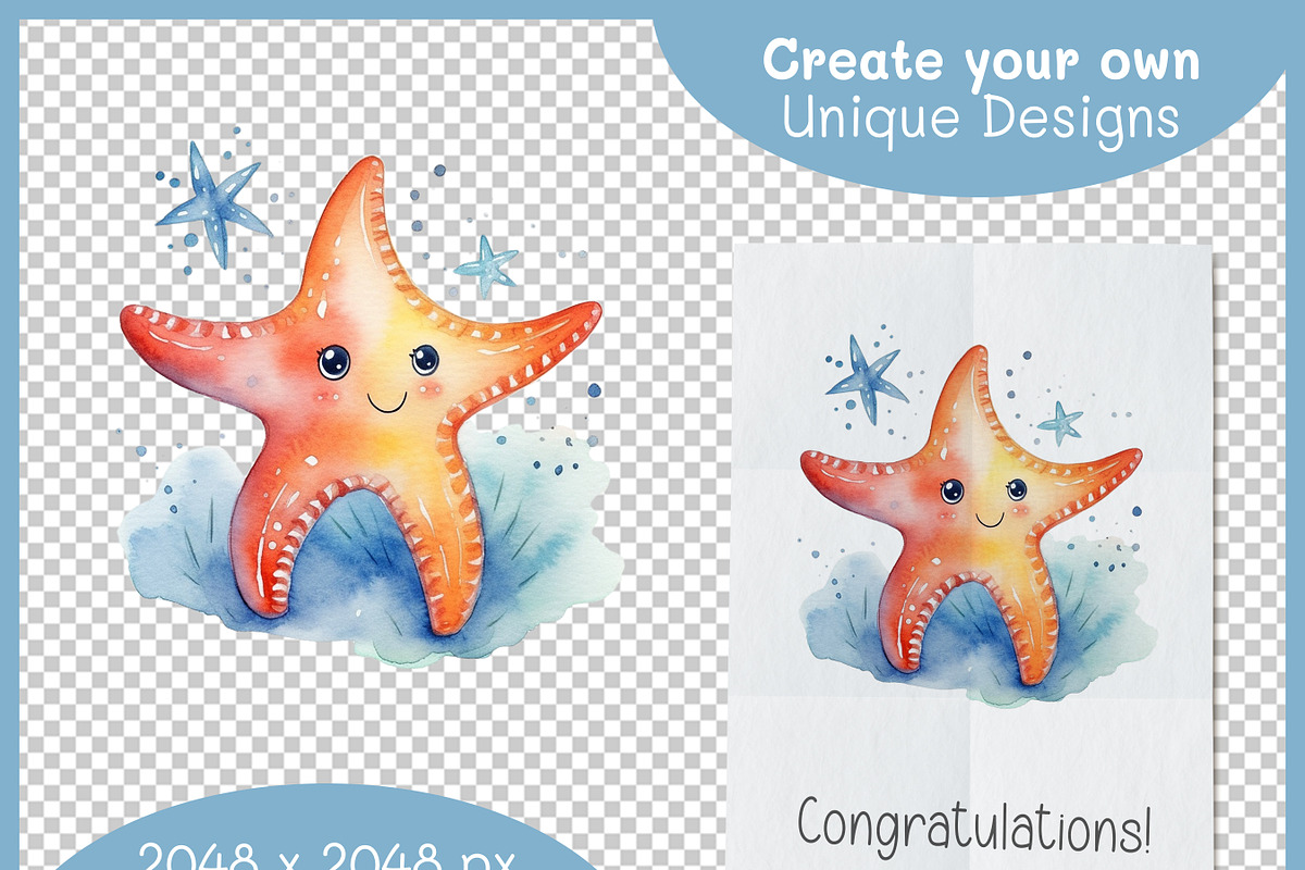 Cute Ocean Animals Clipart Bundle, an Animal Illustration by Digital Dreamscaping (Photo 3 of 4)