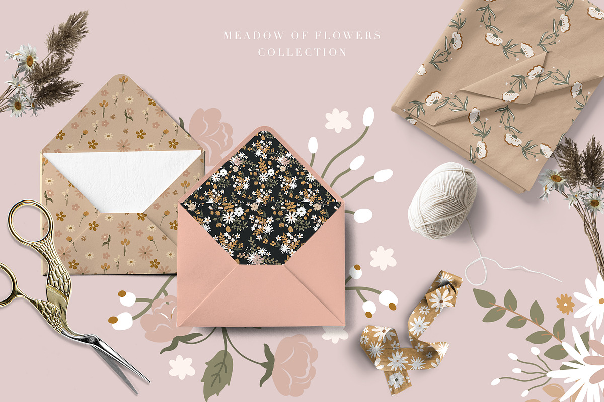 Meadow of Flowers Vector Collection, a Texture Illustration by Pati Paints (Photo 2 of 12)