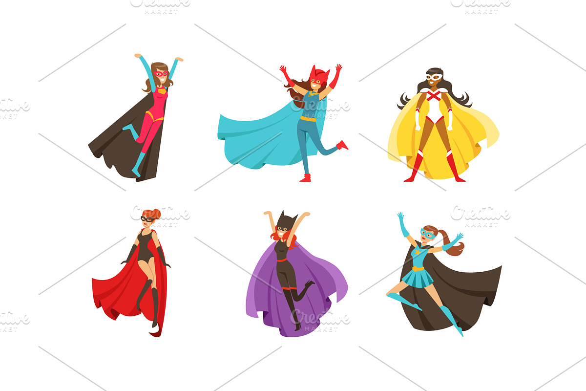 Superheroes Characters in Different, a Person Illustration by TopVectors
