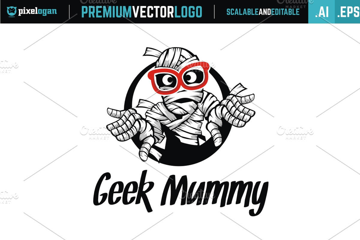 Geek Mummy Logo, a Branding & Logo Template by pixelogan (Photo 1 of 2)