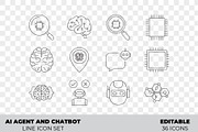 AI Agent and Chatbot Outline Icon, an Outline Icon by Unique Design Team (Thumbnail 1 of 3)