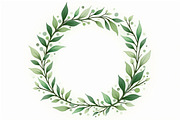Green Watercolor Leaf Wreaths, an Illustration by Amazin_art (Thumbnail 5 of 10)
