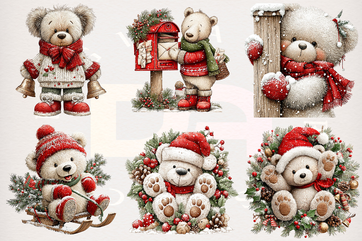 Whimsical Christmas Polar Bear PNG, a Transportation Illustration by Digital Artistic99 (Photo 2 of 7)
