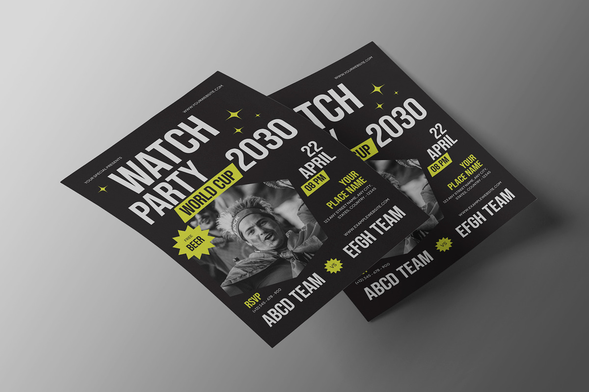 Black World Cup Match Flyer, a Flyer Template by Neermana (Photo 4 of 4)