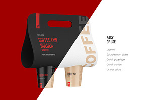 Coffee Cups Holder, Carrier Mockup