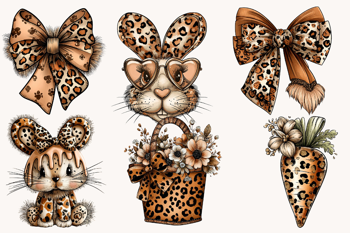 Leopard print easter clipart, an Illustration by Designworld (Photo 2 of 10)