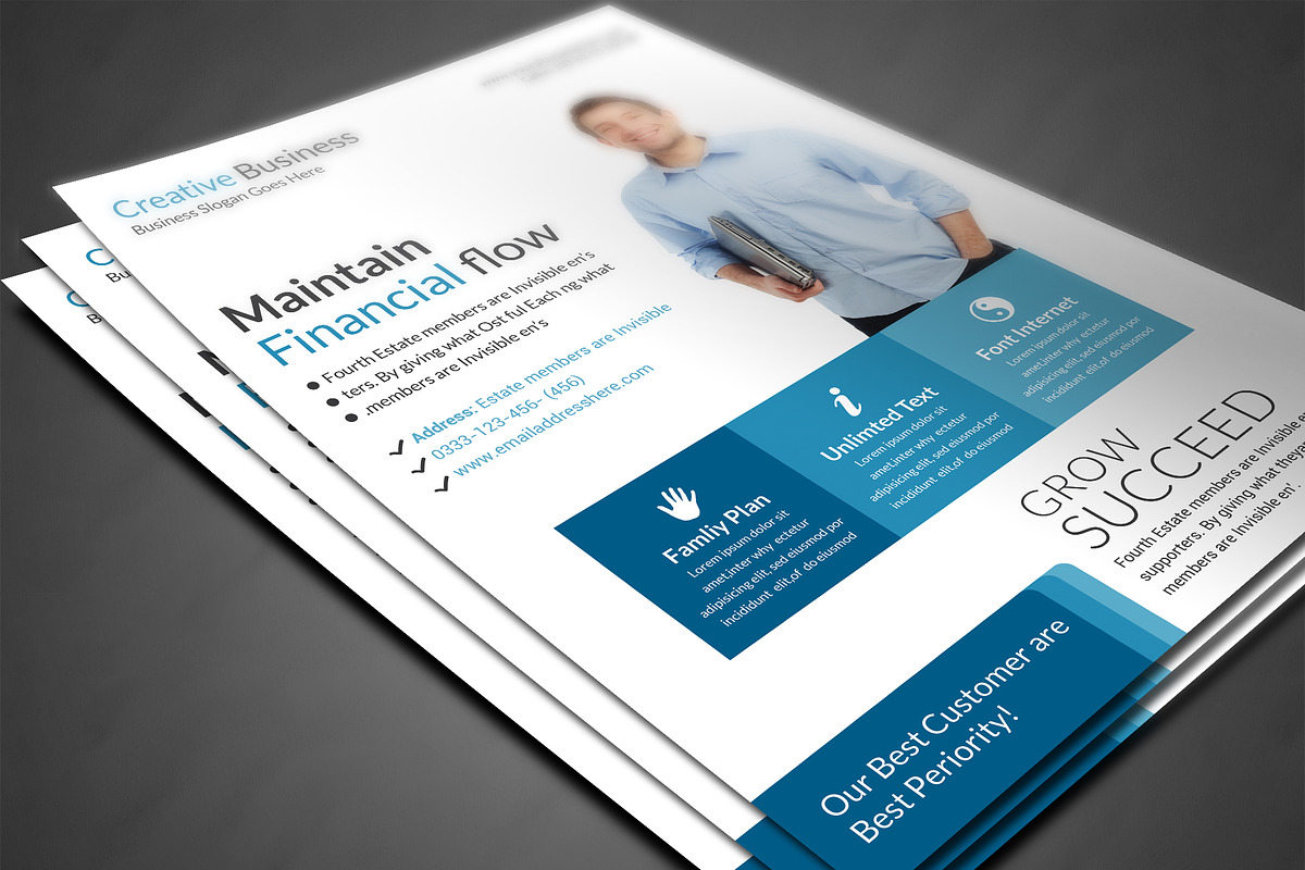 A4 Clean Business Flyer, a Flyer Template by AfzaalGraphics (Photo 3 of 4)