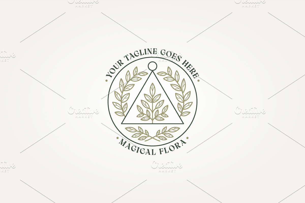 leaves sacred geometry icon logo, a Branding & Logo Template by Blazybone