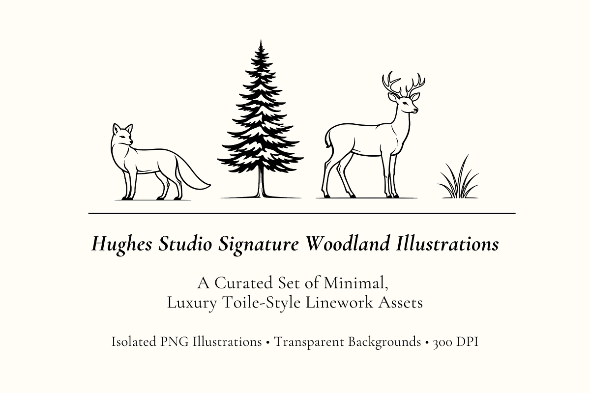 Signature Woodland Illustration Set, an Object Graphic by Hughes Studio (Photo 1 of 8)
