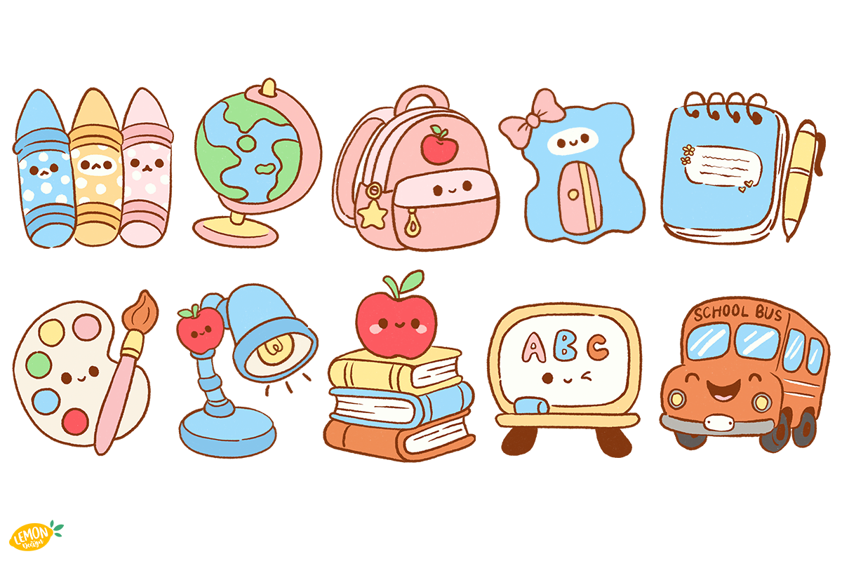 Back To School PNG Clipart Bundle, an Education Illustration by LemonDesign (Photo 3 of 3)