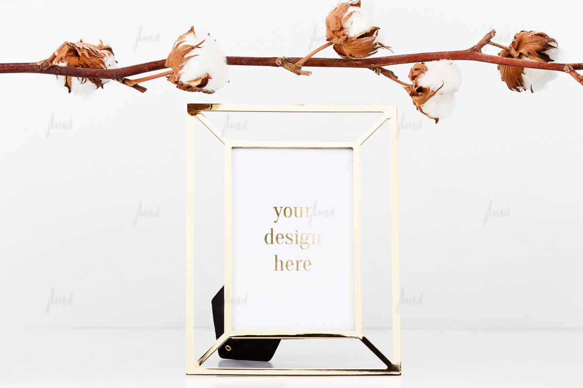 Gold frame cotton mockup ♥, a Print Template by JustLikeMyDesktop (Photo 1 of 2)