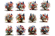 Independence Day Flower Clipart, a Decorative Illustration by stickermadness (Thumbnail 4 of 4)