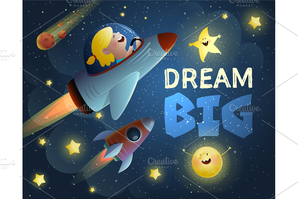 Space Kids Astronaut Dream Bundle, an Animal Illustration by Popmarleo Shop (Photo 12 of 19)