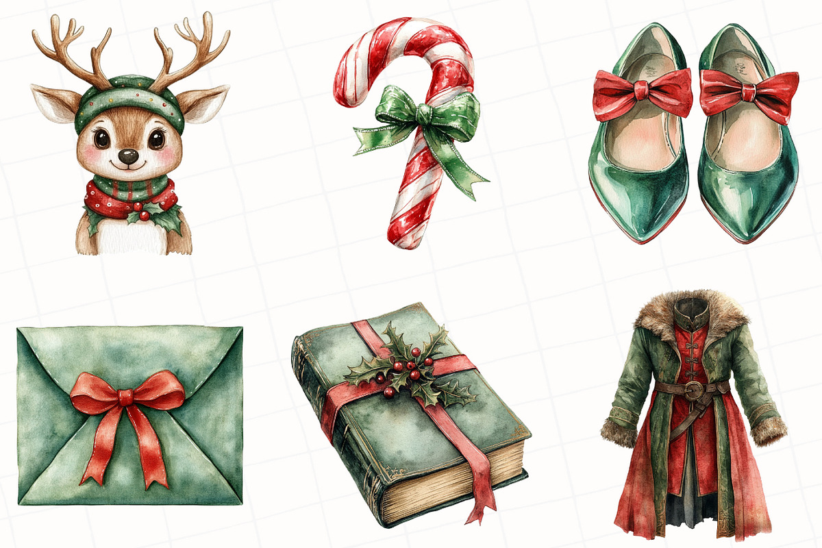 Watercolor Santa's Helper Clipart, an Illustration by OK Design (Photo 3 of 5)
