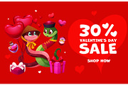 Happy valentines day sale banner fes, an Illustration by Buch&Bee (Thumbnail 1 of 3)