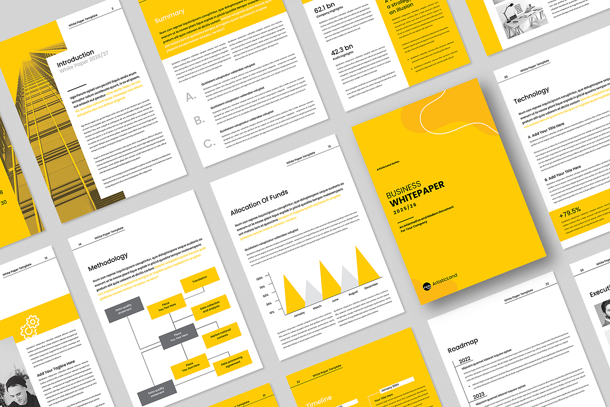 White Paper | Canva, InDesign, a Brochure Template by ArtisticLand (Photo 2 of 7)