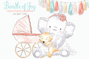 Elephant Babygirl Watercolor clipart, an Animal Illustration by Magic Story Studio (Thumbnail 3 of 4)