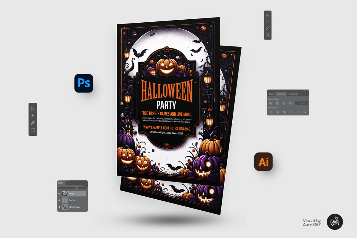 Halloween Party Flyer Template, a Flyer Template by Aam360 (Photo 2 of 3)
